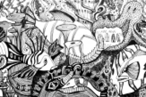 подводный мир (тушь)