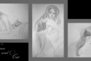 Женщина и Кошка (карандаш)