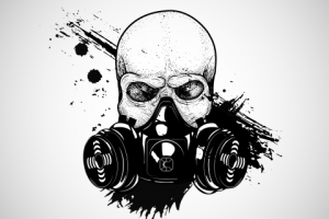 Skull in gas mask