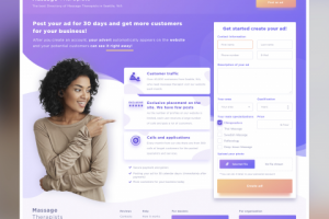 Форма обратной связи для компании по массажу в Сиэтле