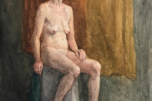 Обнаженная, акварель