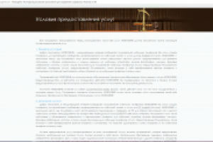 Локализация сайта, раздел "Условия предоставления услуг"