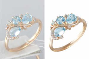 Кольцо с камнями до и после