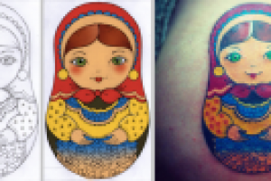 Матрешка (эскиз татуировки)