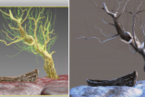 Композиция - концепт для Заснеженной деревни