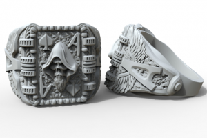 3D модель кольцо Туз пика