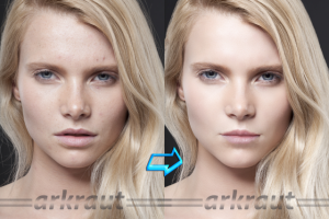 Ретушь кожи \ пластика глаз и губ