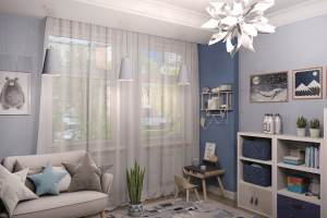 Детская комната в синих тонах