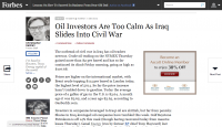 Oil Investors Are Too Calm As Iraq Slides into Civil War