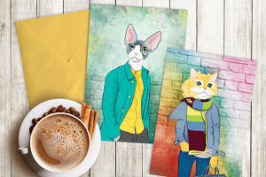 Открытки с моими иллюстрациями (растровая графика)