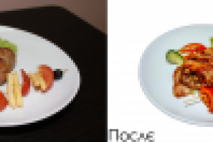 Ретушь еды и блюд.