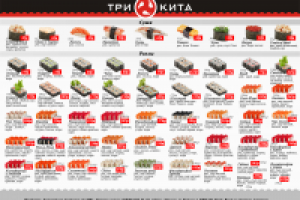 Меню для компании ТРИ КИТА