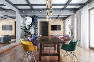 Дизайн гостиной в стиле лофт