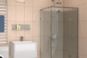 Визуализация стеклянной кабинки для душа