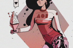 Иллюстрация в стиле ретро футуризм