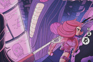 Иллюстрация в стиле ретро футуризм