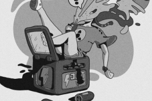 Иллюстрация в стиле ретро футуризм