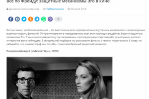 Всё по Фрейду: защитные механизмы Эго в кино