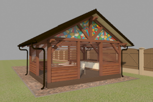 Проект беседки из клеенного бруса 36 кв метров