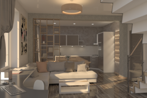 Интерьер кухни-гостинной