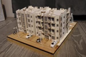 Макет жилого секционного дома