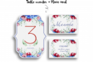 Набор свадебной полиграфии с акварельным принтом