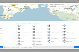 Карта курортных объектов с фильтрами