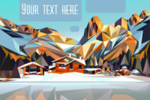 открытка в стиле полигонального дизайна