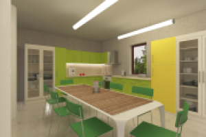 Визуализация проекта кухни загородного дома