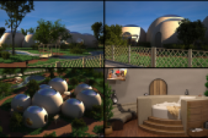 Визуализация дома внутри и снаружи.