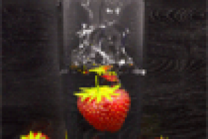 "Стакан с клубникой" (3D картина)