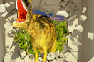 "Динозавр" 3D эффект ниши и пролома в стене