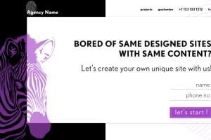 Лендин-пейдж Контент агенства. Главный экран