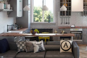 3D визуализация гостиной (3 ракурса)