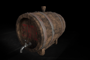 Lowpoly wine barrel model