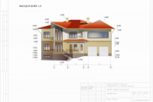Чертёж фасада коттеджа