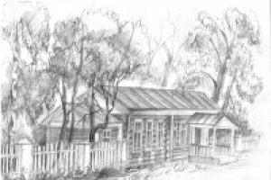 Набросок - рисунок Домик в Карабихе
