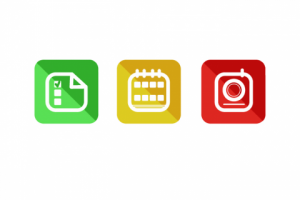 Иконки заметок, календаря и камеры