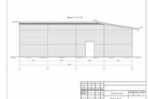 Деревянная постройка. Фасад 1-5
