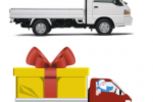 Hyundai  Porter для каталога новогодних подарков (до и после)