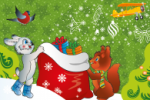 Заяц и белочка