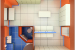 раздевалка  + санузел фитнес клуба вид 2