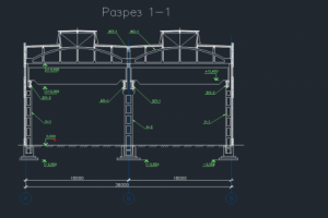 Разрез промышленного здания