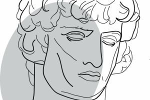 Рисунок гипсовой головы Антиноя