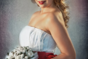 портрет невесты - стиль (картина маслом) для печати на холсте