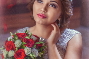 портрет невесты - стиль (картина маслом) для печати на холсте