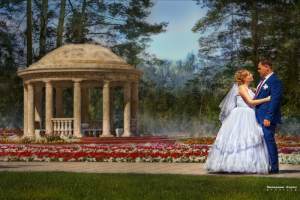 свадебная прогулка - стиль (Картина маслом) печать на холсте