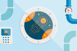 Flat иллюстрация "Из иллюминатора"