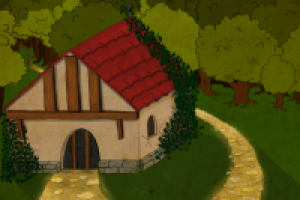 иллюстрация "дом в лесу"