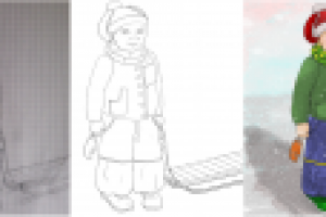 мальчик с санками